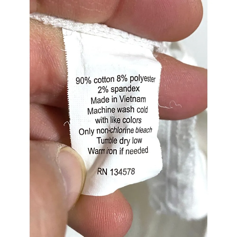 Vineyard Vines White Denim Jean Shorts Cuffed Womens 27 Preppy Coastal Vacation - Image 8