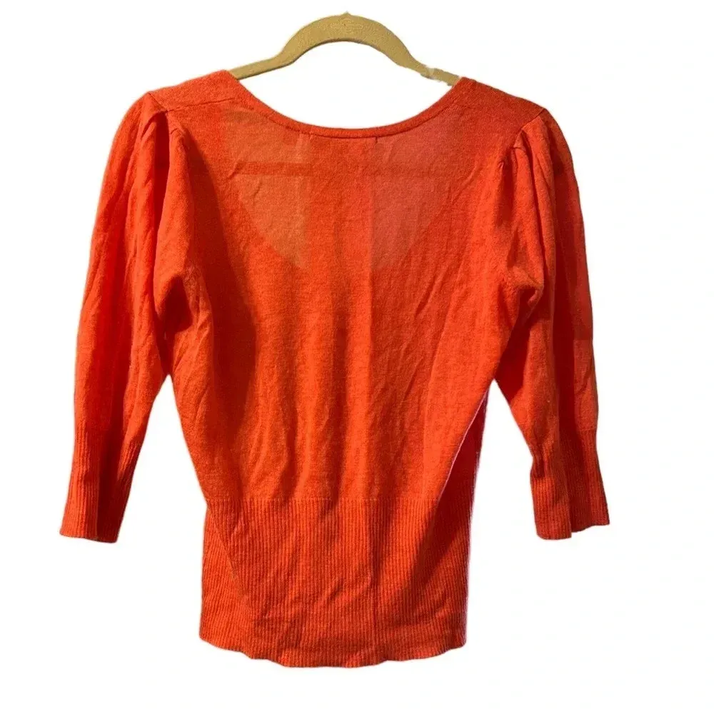 KNITTED & KNOTTED ORANGE WOOL SHORT SLEEVE BOW SWEATER Pink - Image 2
