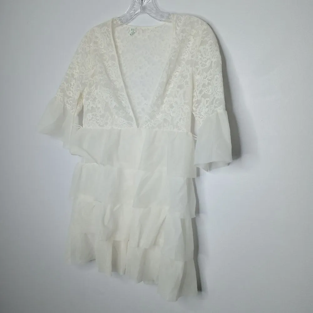 Vintage JR. Bazaar sheer sleepwear cover size 9 White - Image 3