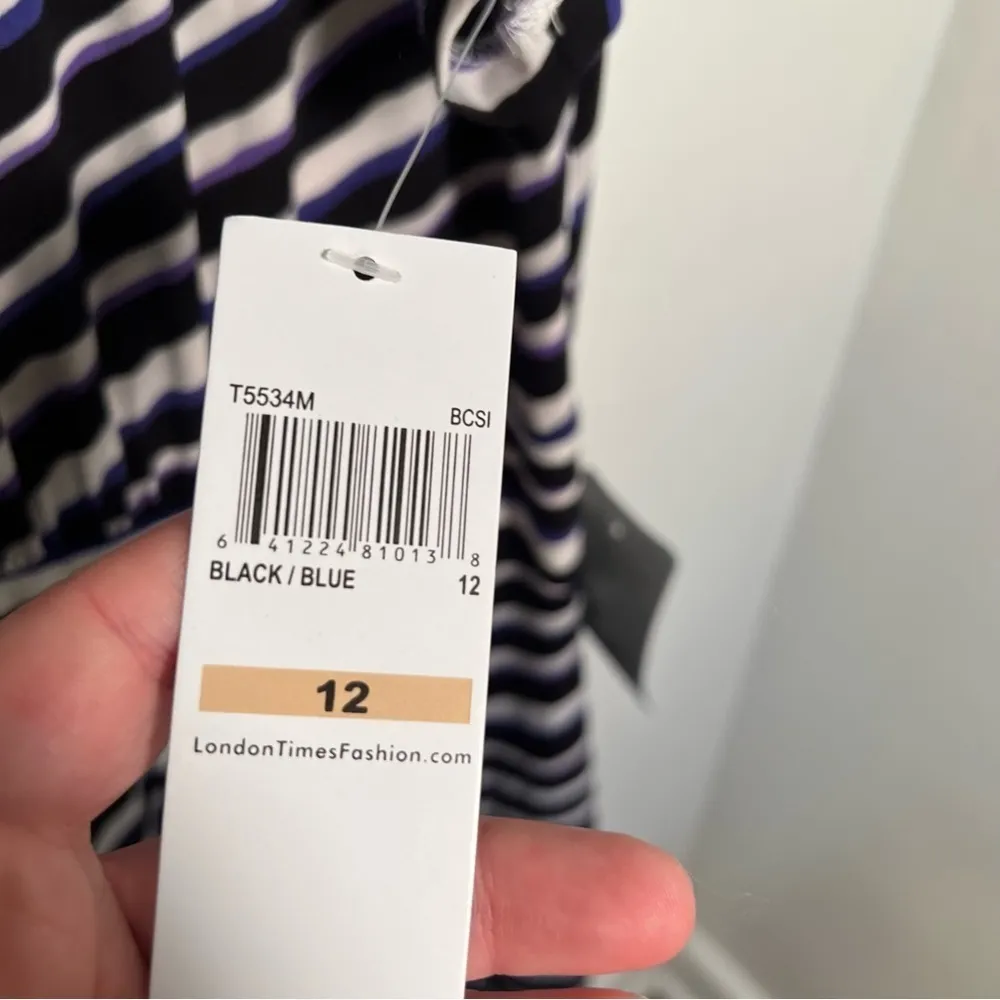 London Times Techno Stripe Jersey Sheath Dress - Image 13