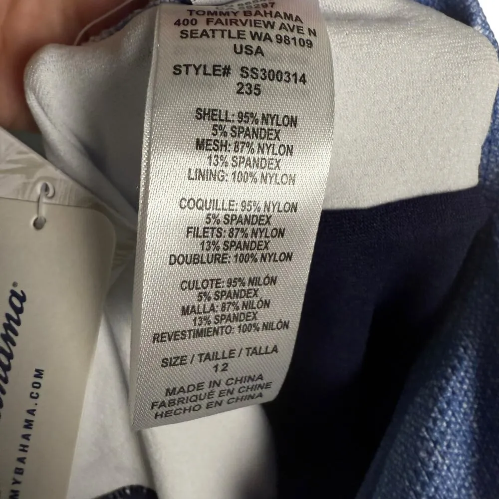 Tommy Bahama Island Cays Blue Colorblock One Piece Swimsuit Size 12 - Image 9