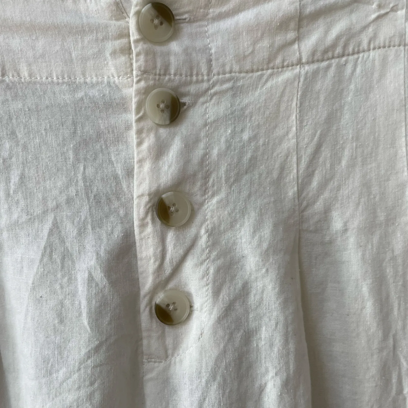 Sincerely Jules Linen Blend Wide Leg Pants Sz Medium Ivory Beach Boho Casual - Image 2