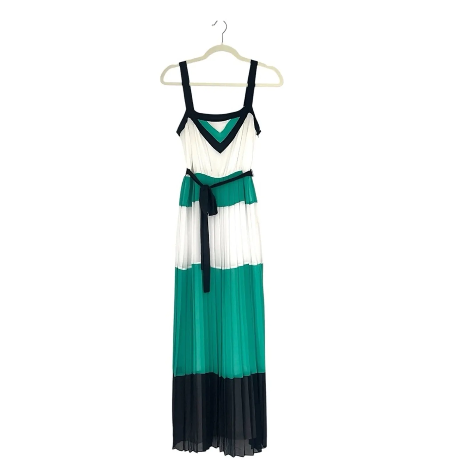 Banana Republic Milly Collection color block maxi dress green blue Sz 2 feminine - Image 4