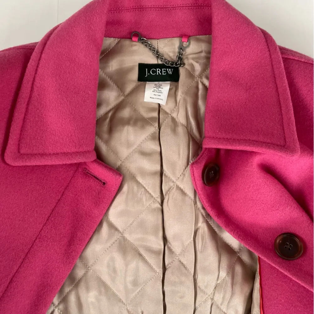 J. Crew Pink Lady Day Coat Wool Jacket Thinsulate Lined Size Small - Image 9