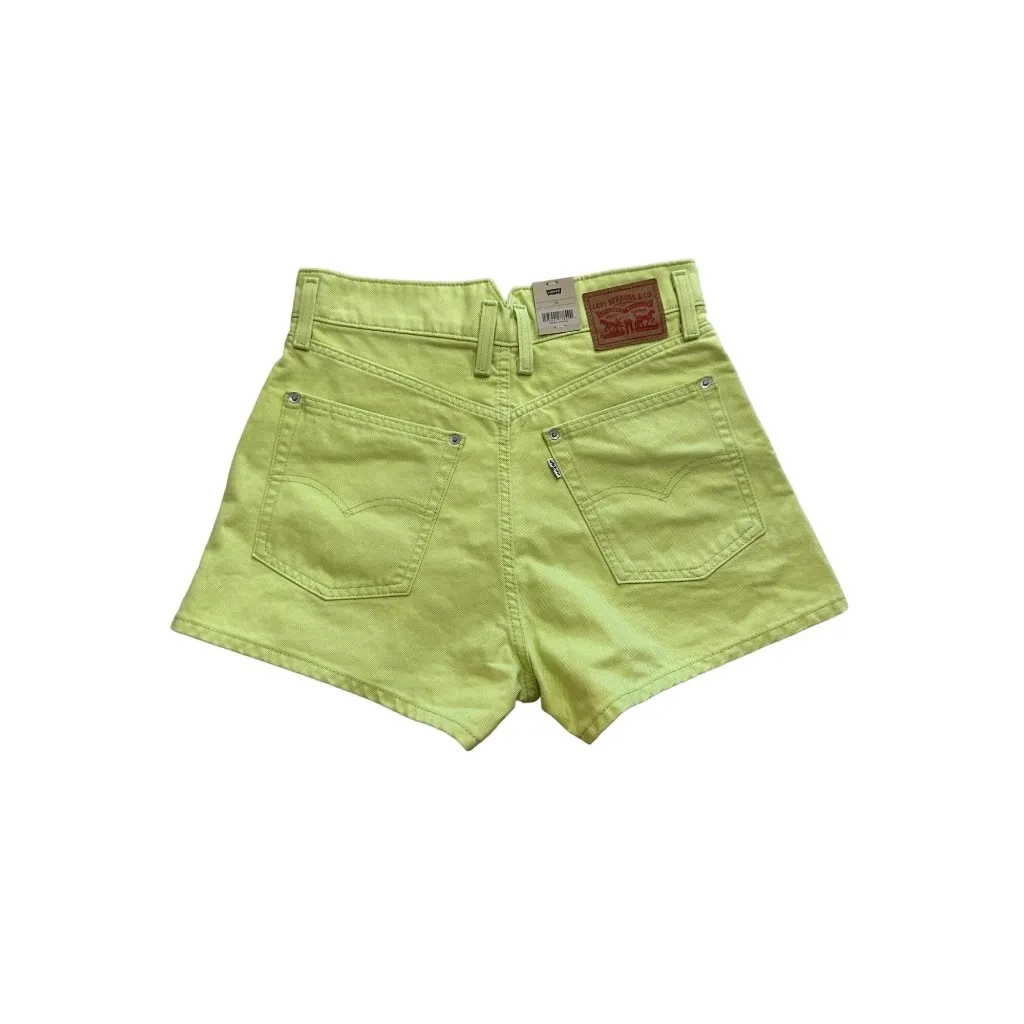 LEVIS High Waisted Lime Denim Mom Shorts Size 27 NEW Green - Image 4