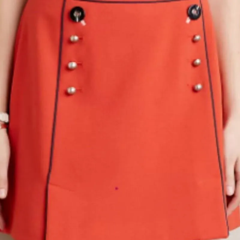Leifsdottir Orange/Navy Mini Skirt Size 4 Orange - Image 2