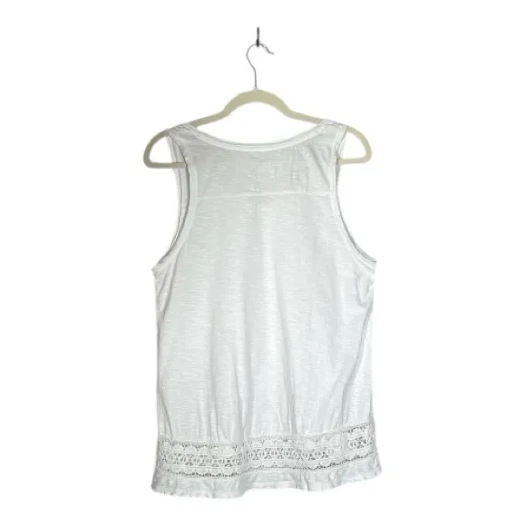 LOFT White Crochet Lace Accent Tank Top‎ - Image 2