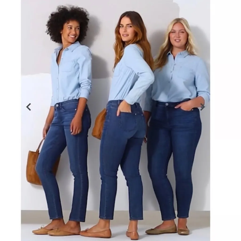 J. Jill Authentic Fit Neptune Wash Denim Slim Ankle Jeans 14 NWT Blue - Image 2