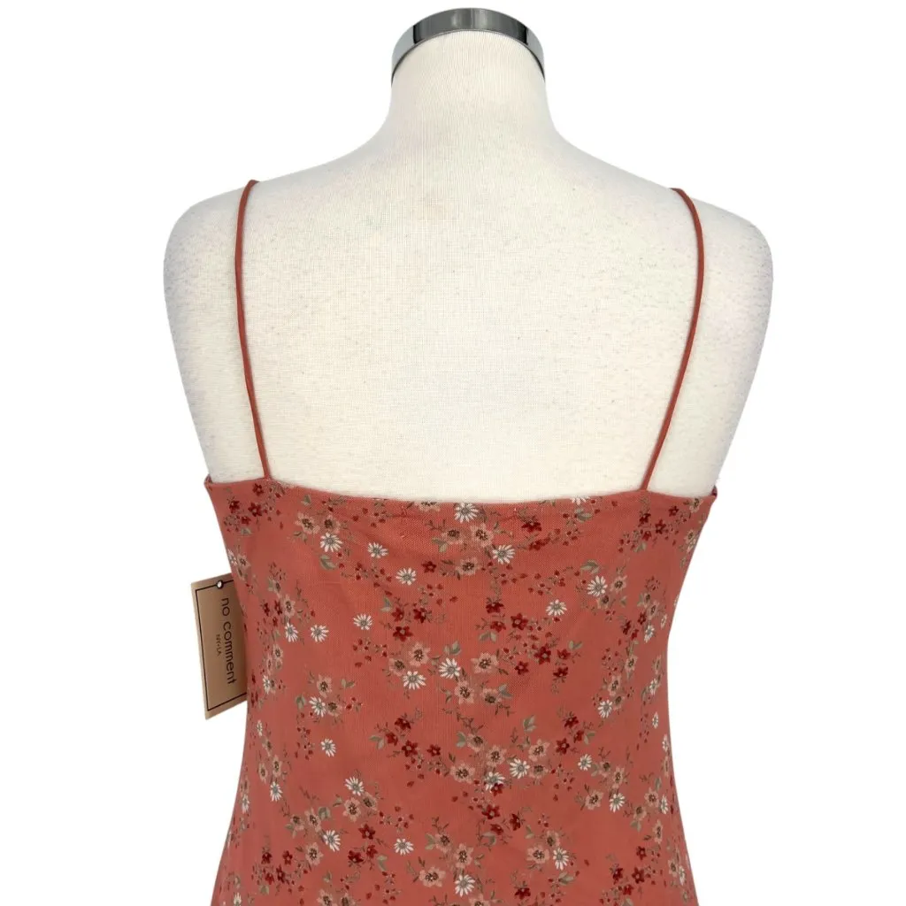 No Comment Floral Spaghetti Strap Mini Dress Pink Size Large NWT - Image 6