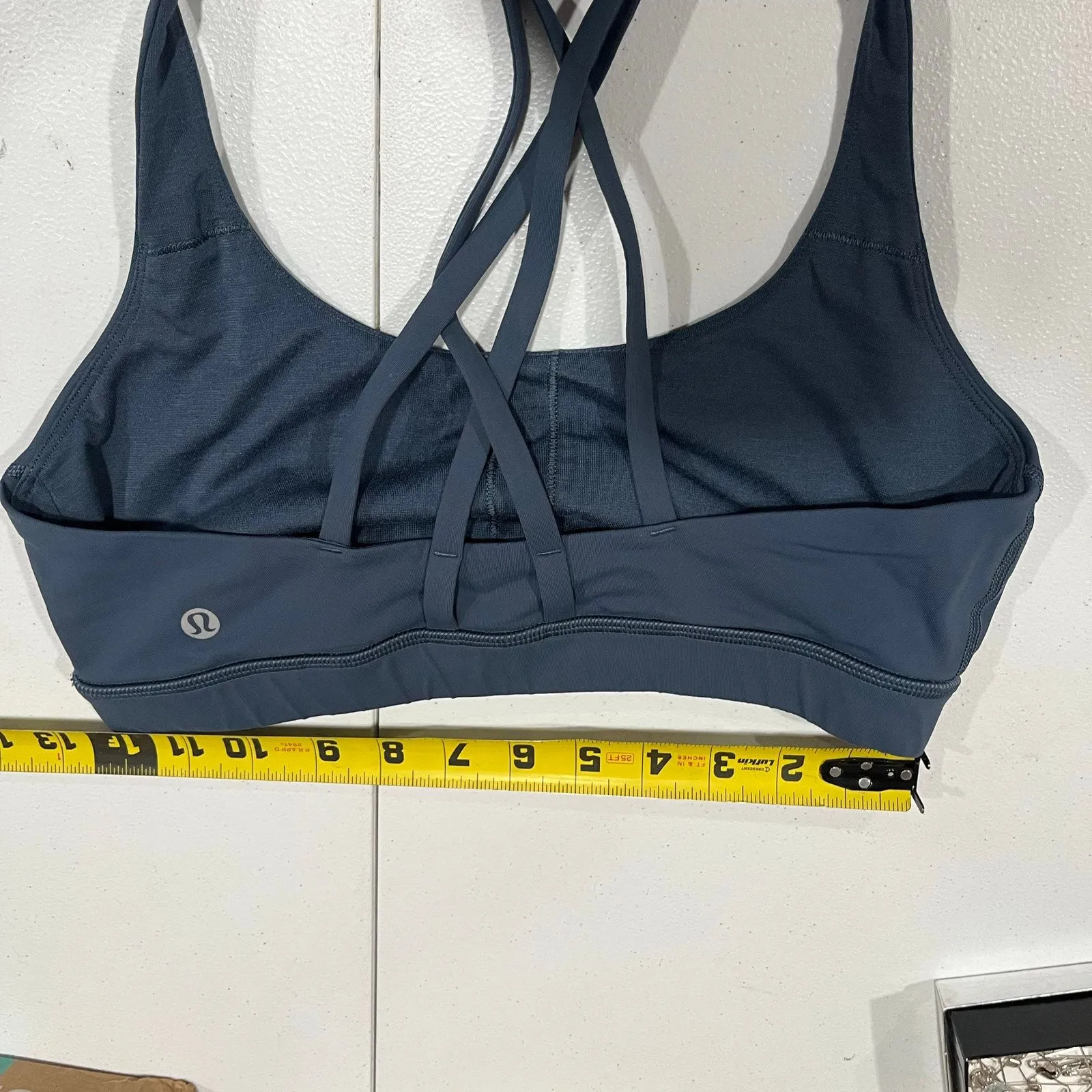 Peloton X Lululemon Navy Energy Strappy Sports Bra Workout Womens Size 8 - Image 5