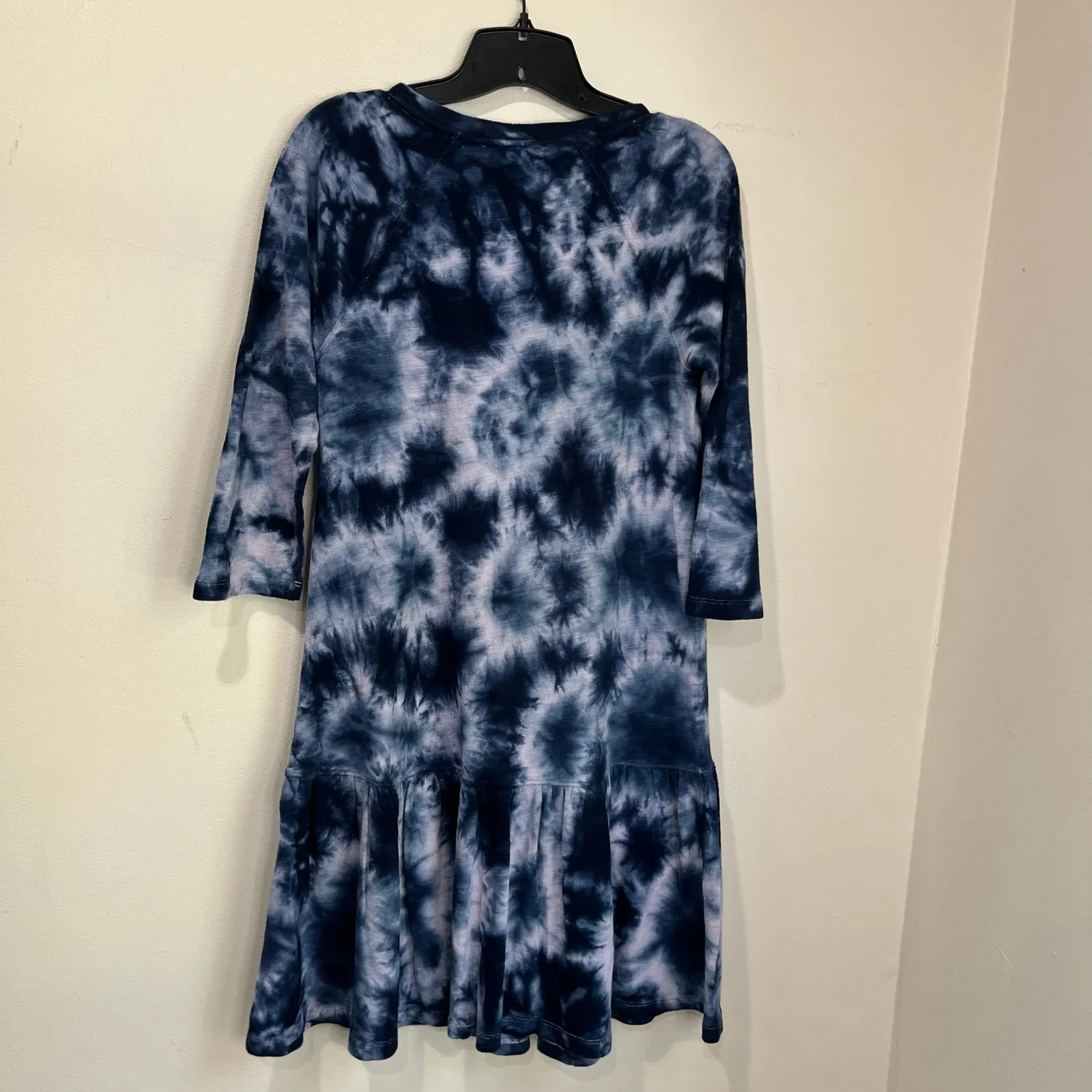 Anthropologie Saturday Sunday Sweater Blue Tie-Dye Swing Dress 3/4 Sleeve Size S - Image 3
