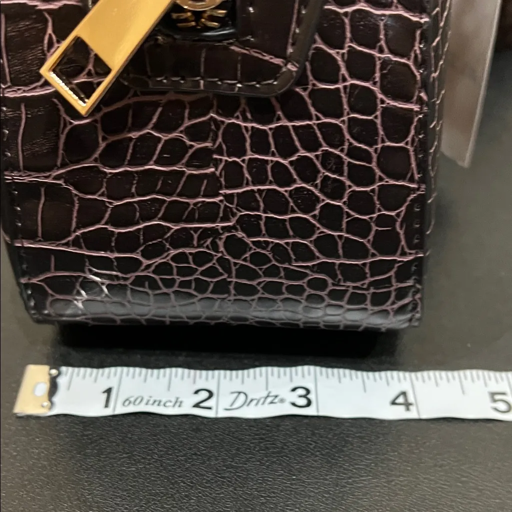 Aldo | Rich Brown Croc-Embossed Shoulder Bag w/ Bag Charm - Image 13