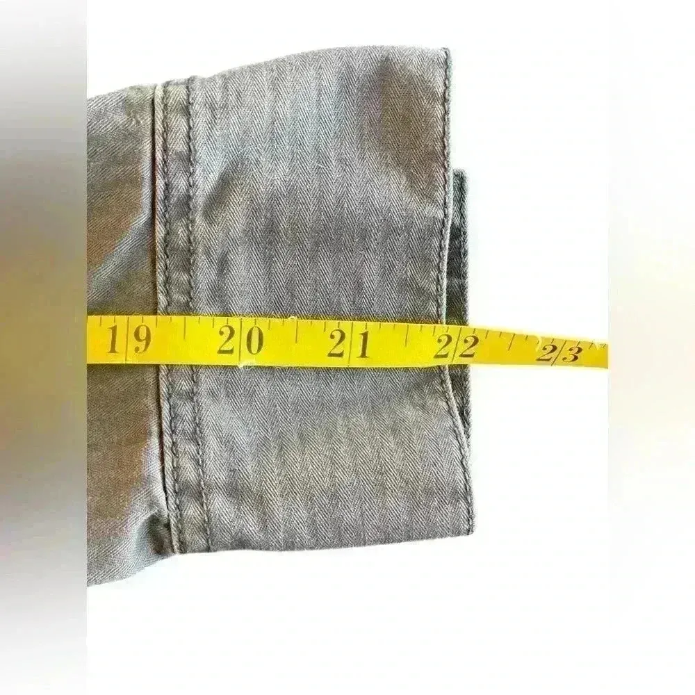 J. Crew Women's Cotton Chino Gray Jacket Utility Classic Cargo Pockets Size 0 - Image 5