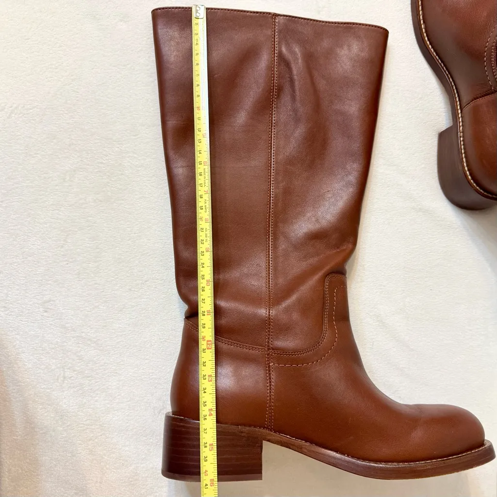 Steve Madden Riggs Rust Leather Wide Calf Boots Size 9 - Image 12