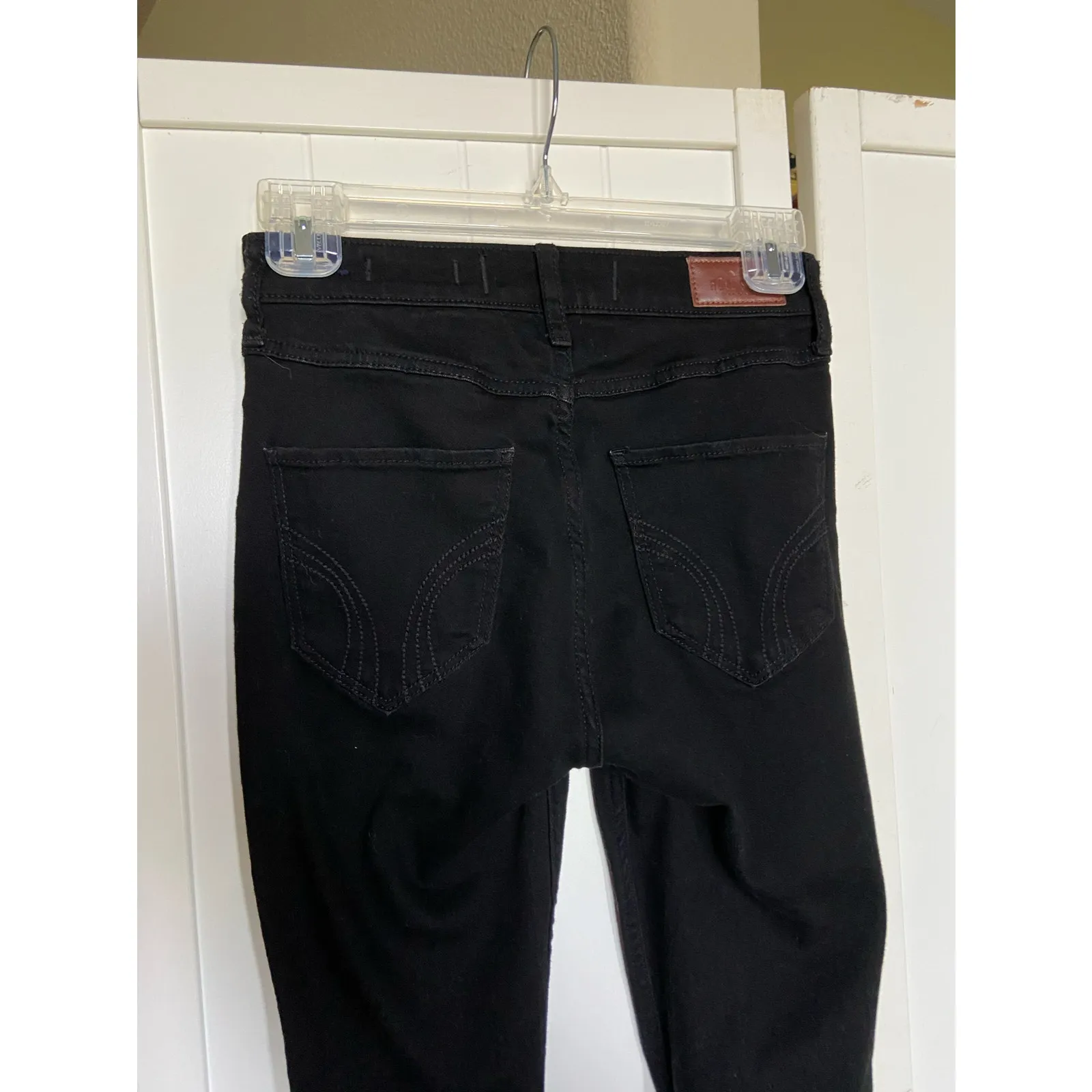 Hollister Womens Black Jeans‎ Sz 0 Long High Rise Super Skinny Distressed Ripped - Image 7