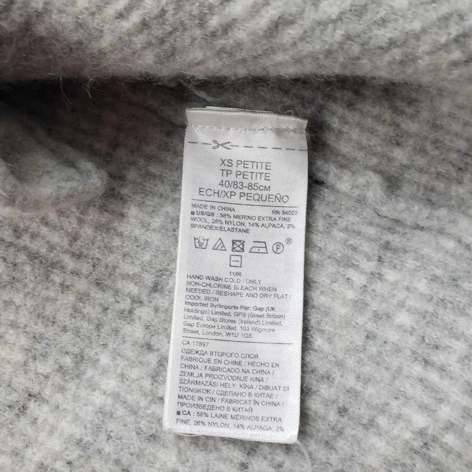 Banana Republic Open Cardigan Sweater Wool Alpaca Blend Womens Petite XS Gray - Image 4