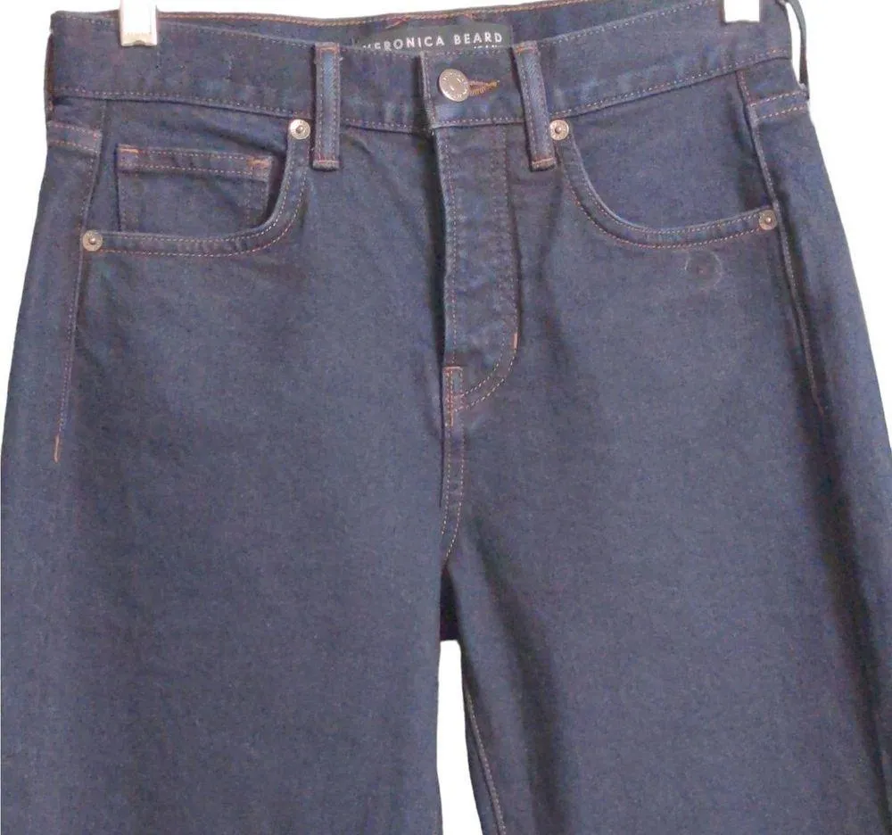 Veronica Beard Womens Ryleigh Straight Leg Jeans Blue Dark Wash High Rise 00 New - Image 2