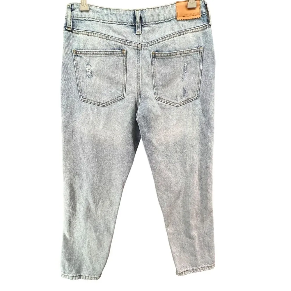 Anthropologie Avec Les Filles Jeans Womens 27 Blue Distressed High Waist Denim - Image 5