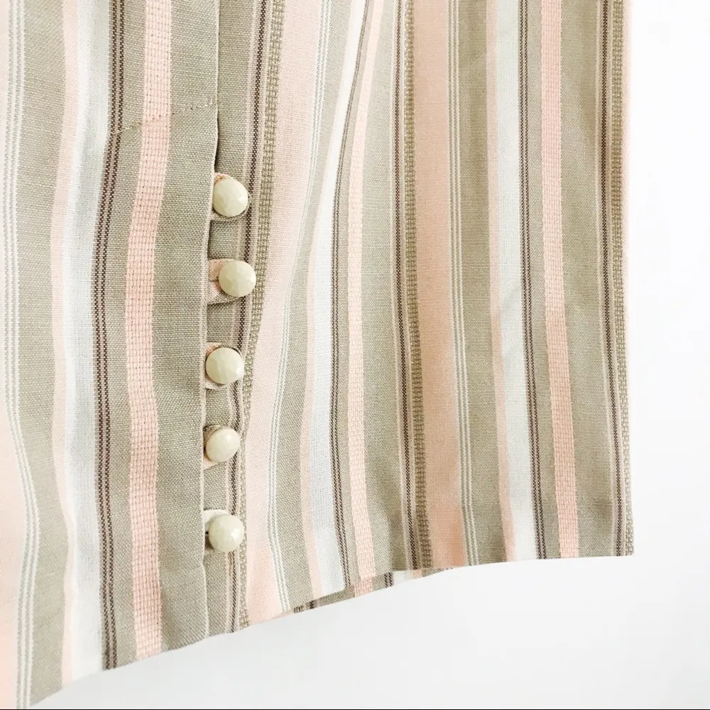 Vintage Vino de Casa Striped Woven Midi Skirt | Size S White - Image 13