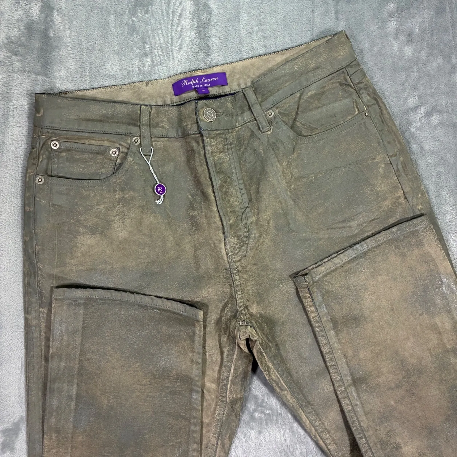 NWOT Ralph Lauren Purple Label Distressed 750 Straight Ankle Jean Size 31 - Image 3