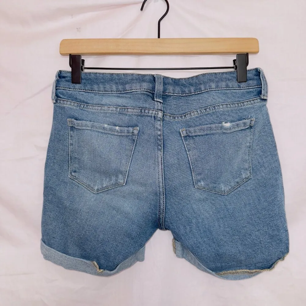 Arizona Jean Co. Medium Wash Denim Mid Rise Distressed Rolled Cuff Jean Shorts 5 - Image 4