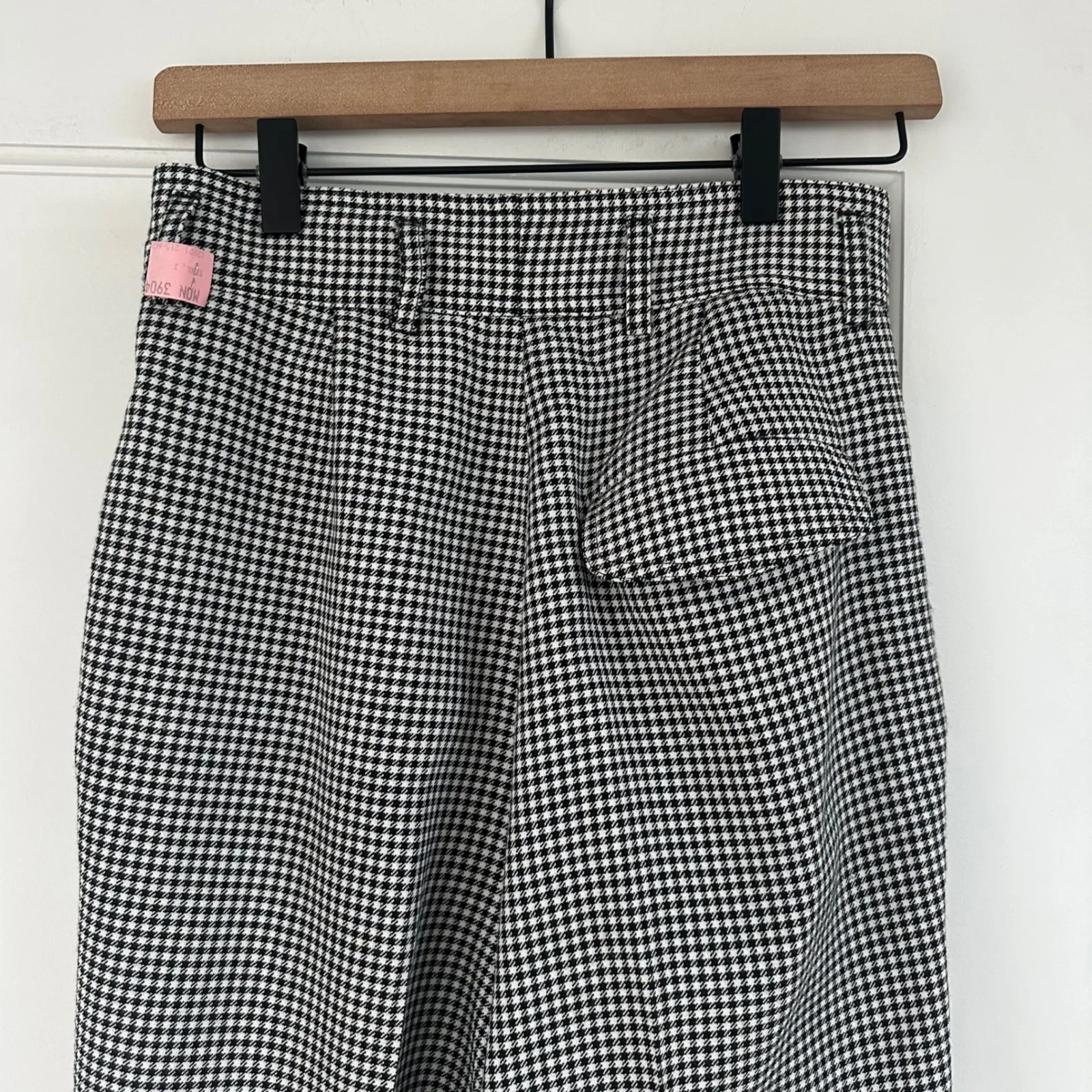 Autograph American Vintage Houndstooth Pleated High Rise Trousers Pants Women 4 Black Size undefined - Image 8