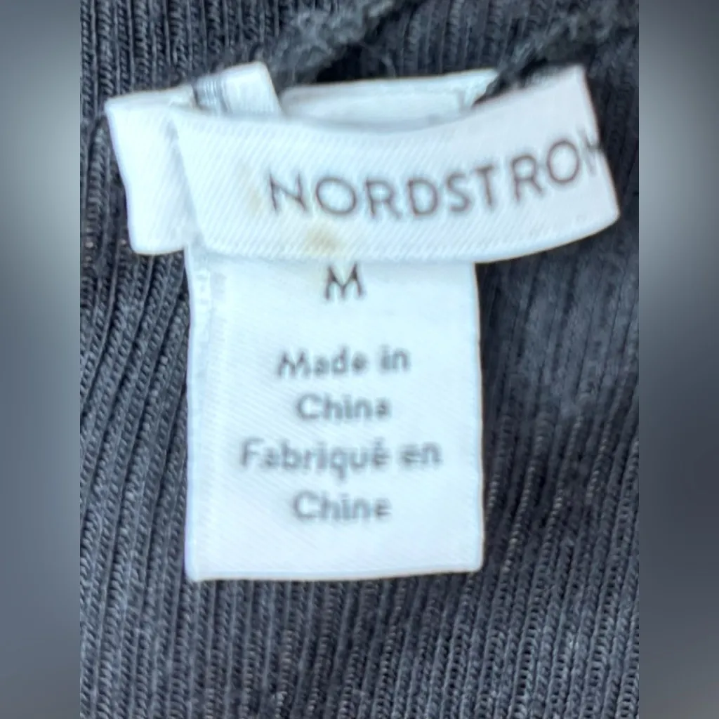 Nordstrom M Ribbed Sleeveless Ruched Sides Bodycon Black Maxi Dress - Image 9