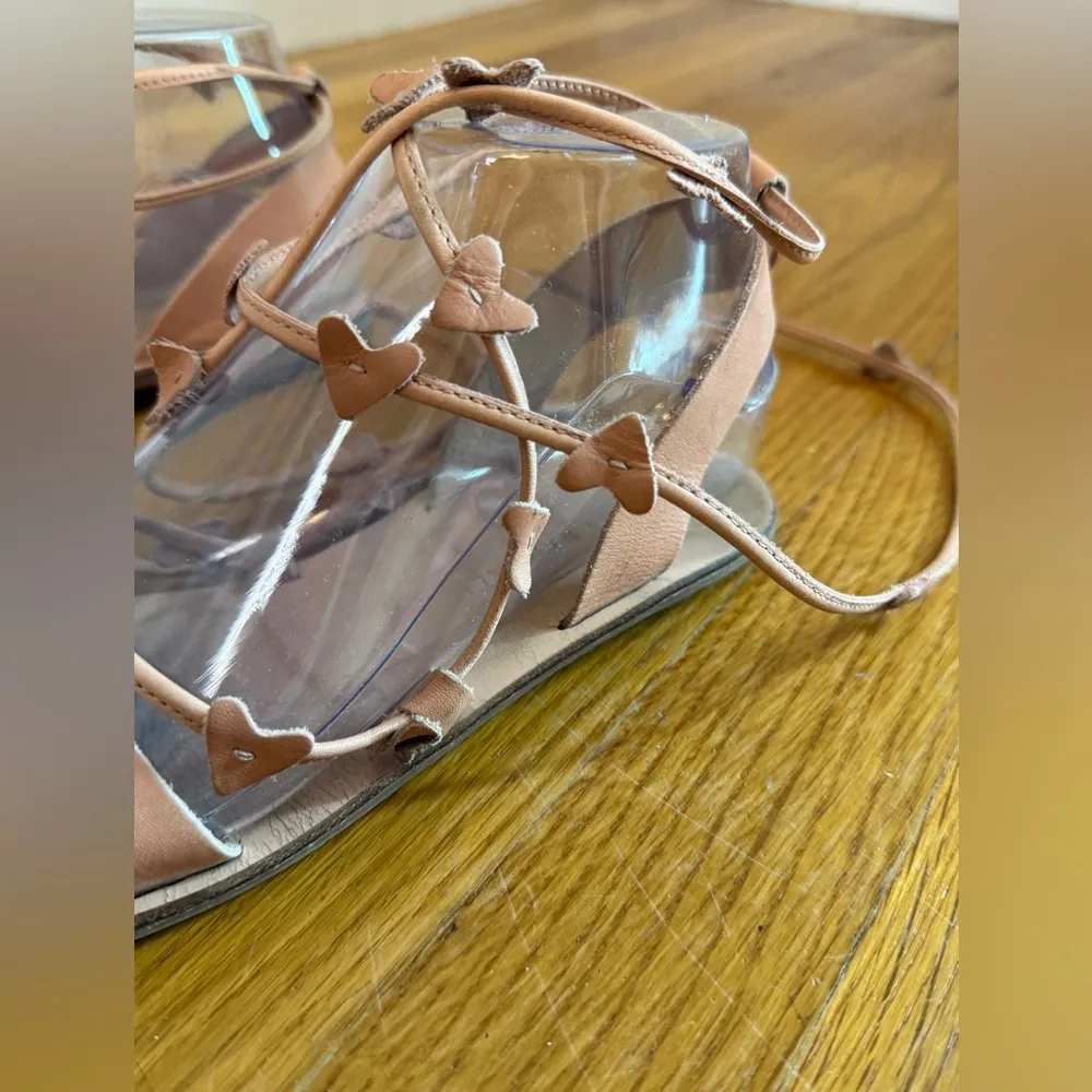 Loeffler Randall Heartla Ankle Wrap Gladiator Sandal Pink Nude Leather Heart 6.5 - Image 2