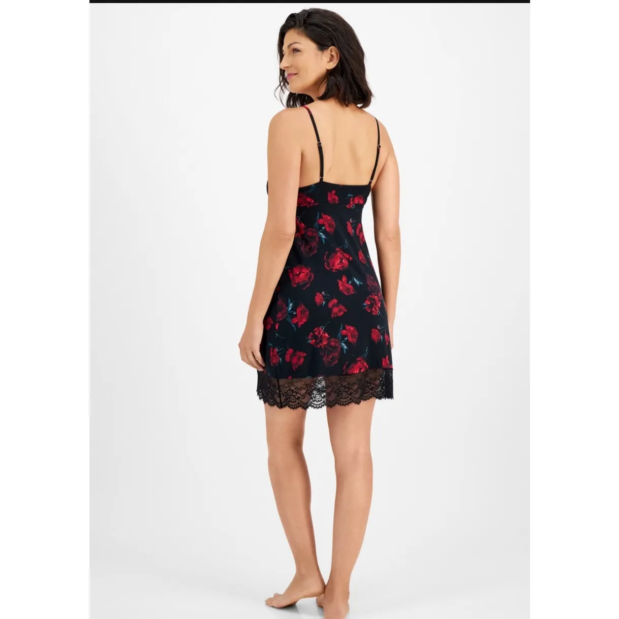 Brand New INC international Concepts Women Size XL Small Peony Black Sleep Dress - Image 2