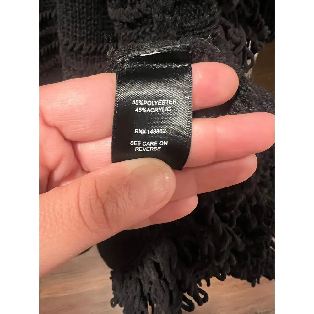 Torrid Shaggy Loop Knit Oversized Open Cardigan Black Size 6 - Image 9