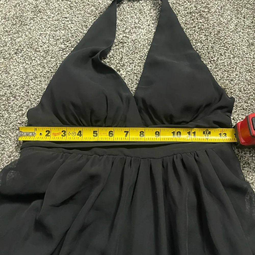 Twenty One by  black frill trim sleeveless backless halter dress M - Image 7