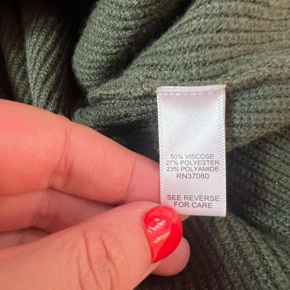 Versona NWT Green Collared Long Sleeve Knitted Sweater Dress Size Medium - Image 8