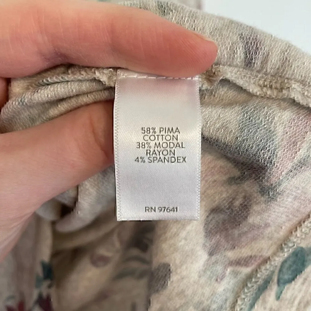 J. JILL PURE JILL Affinity Floral Top Gray ? Multi Floral Long Sleeve PETITE XS Size undefined - Image 11