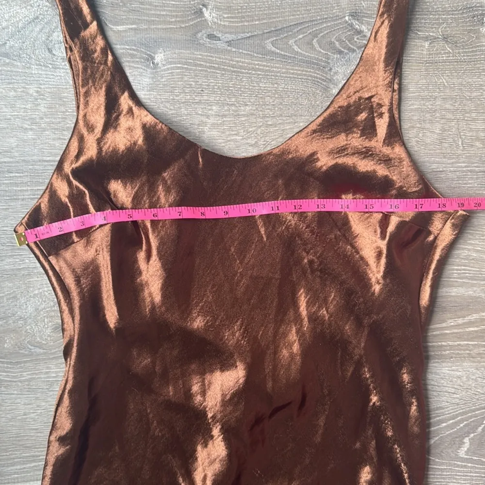 NEW ASOS DESIGN scoop back bias cut satin maxi dress in chocolate 10 - Image 10