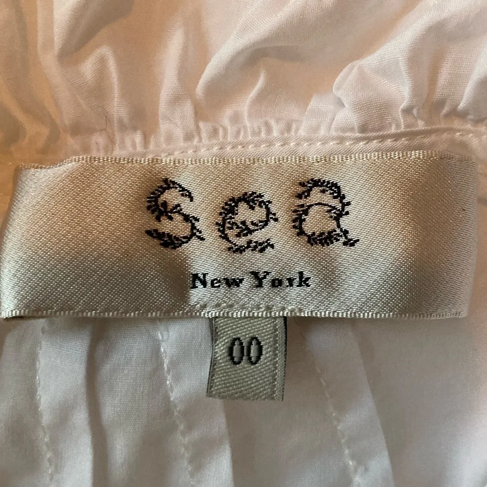 Sea New York Waverly white flutter sleeve tiered dress. Size 00 - Image 8