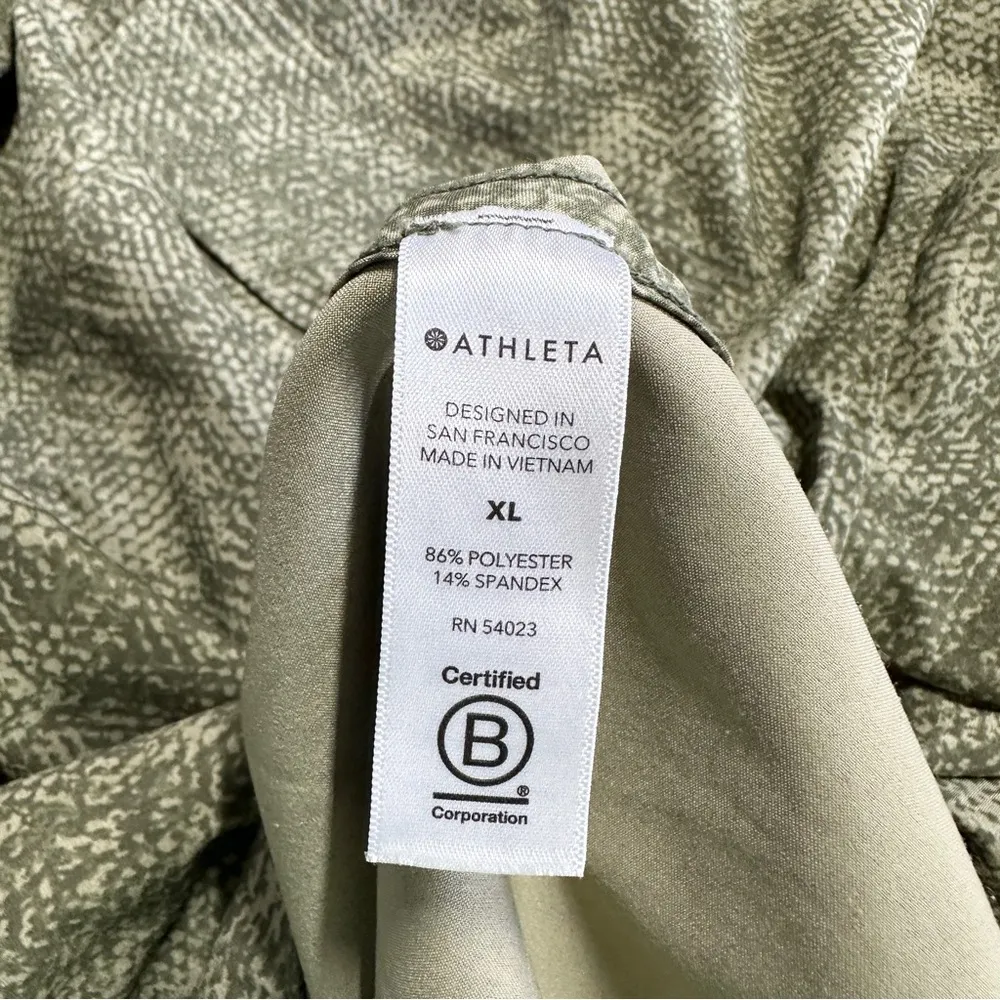 Athleta Women’s Zuma Printed Top Longsleeve V-Neck in Viper Shadow Olive XL - Image 10