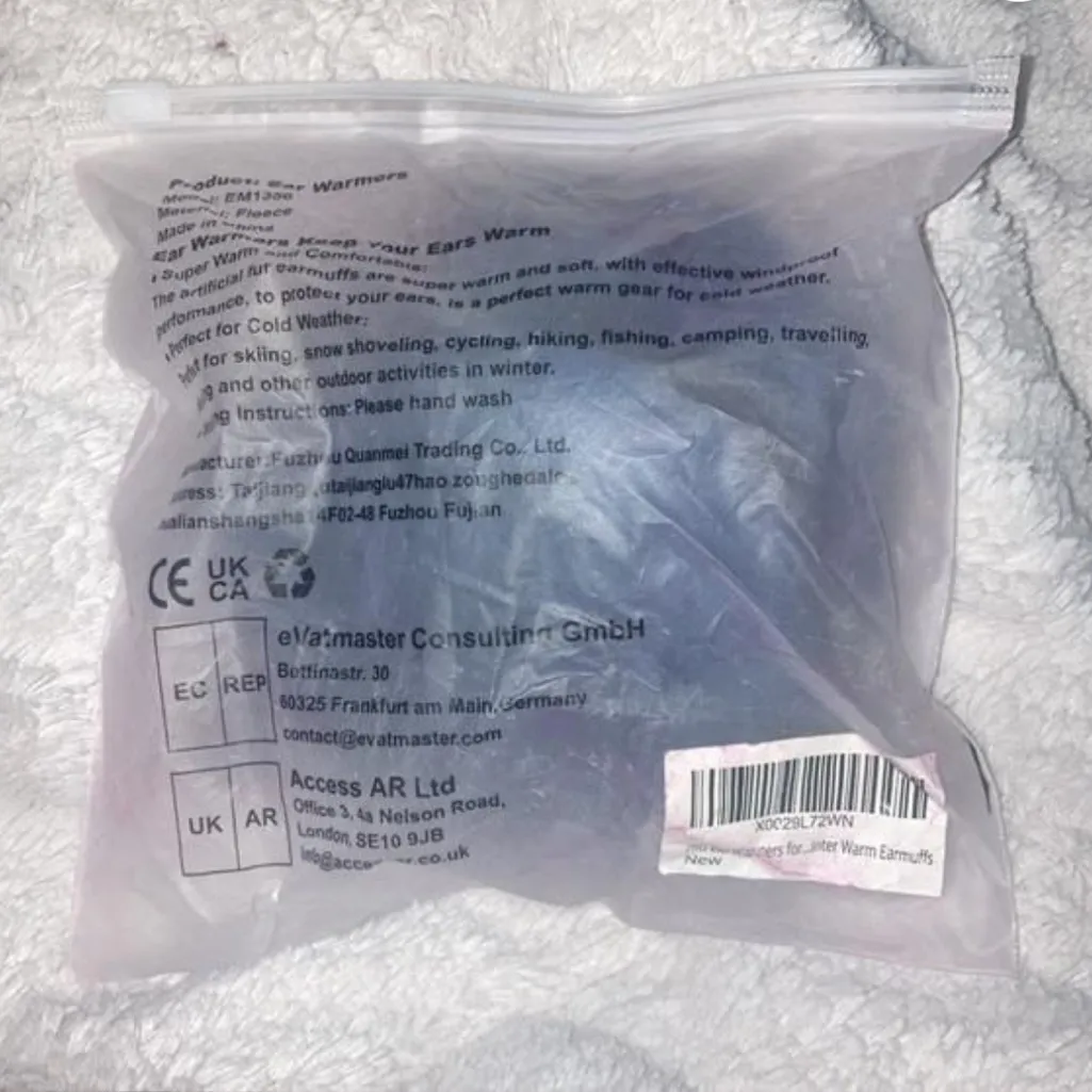 Black & Blue Fleece Ear Warmers - Image 6