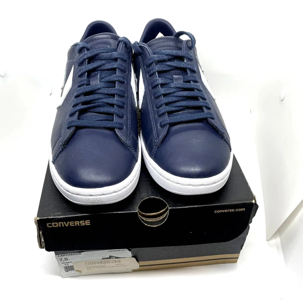 CONVERSE All Star Pro Leather LP OX Sneakers NEW Blue White Sneakers Womens 7.5 - Image 2