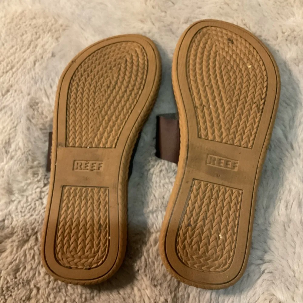 Reef Cushion Sol Sandals Size 9 Brown Faux Leather Shoes Sandal - Image 8