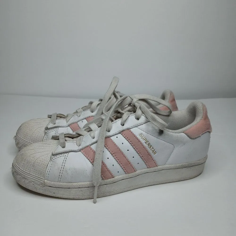 Adidas Superstar white and pink sneakers - Image 4