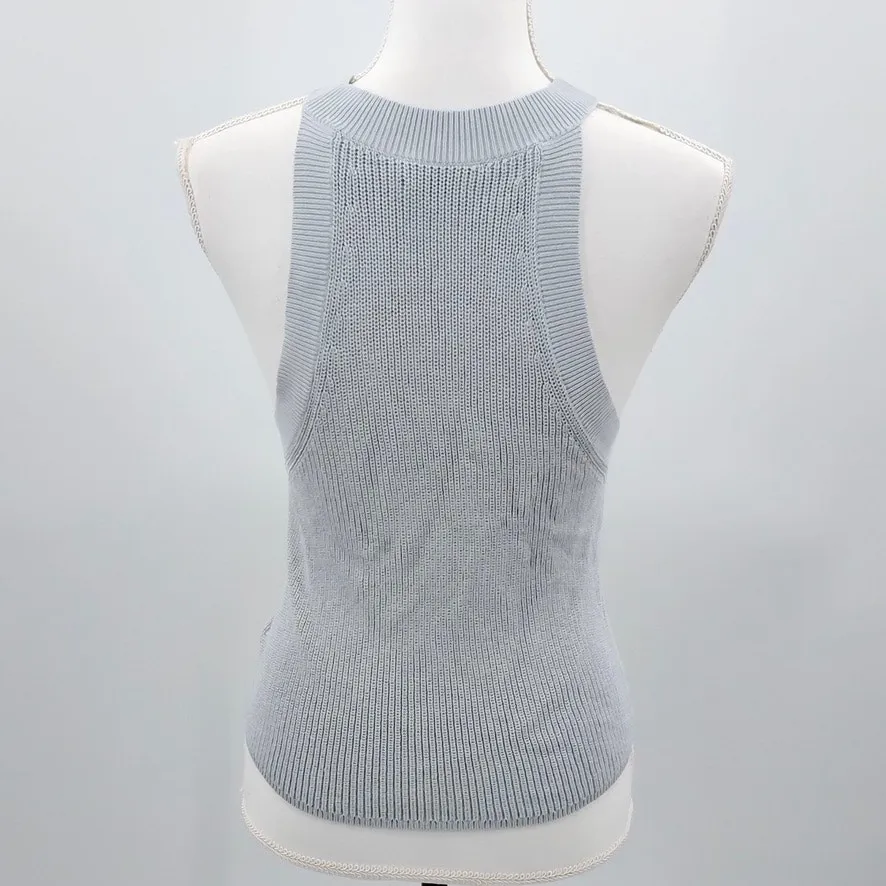 Aritzia Wilfred Orris Knit Sweater Tank Top Sleeveless Halter Neck Blue 82999 XS - Image 3