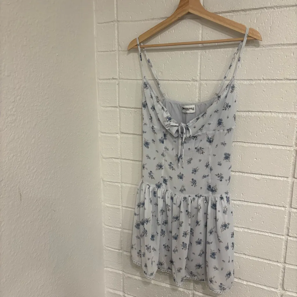 Princess Polly California Dream Mini Dress Blue / Floral - Image 5