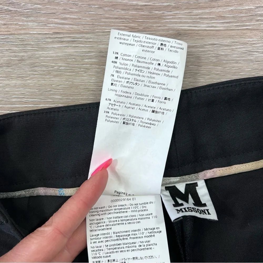 Missoni black ankle length dress‎ pants trousers business casual size 42 - Image 6