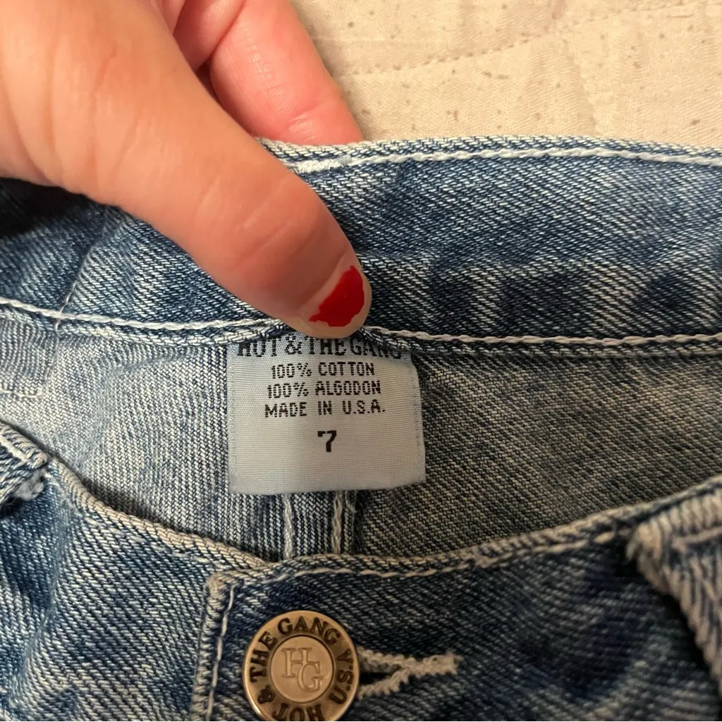 Vintage 90s Y2K Hot & The Gang Blue Denim Mom Shorts - Image 2
