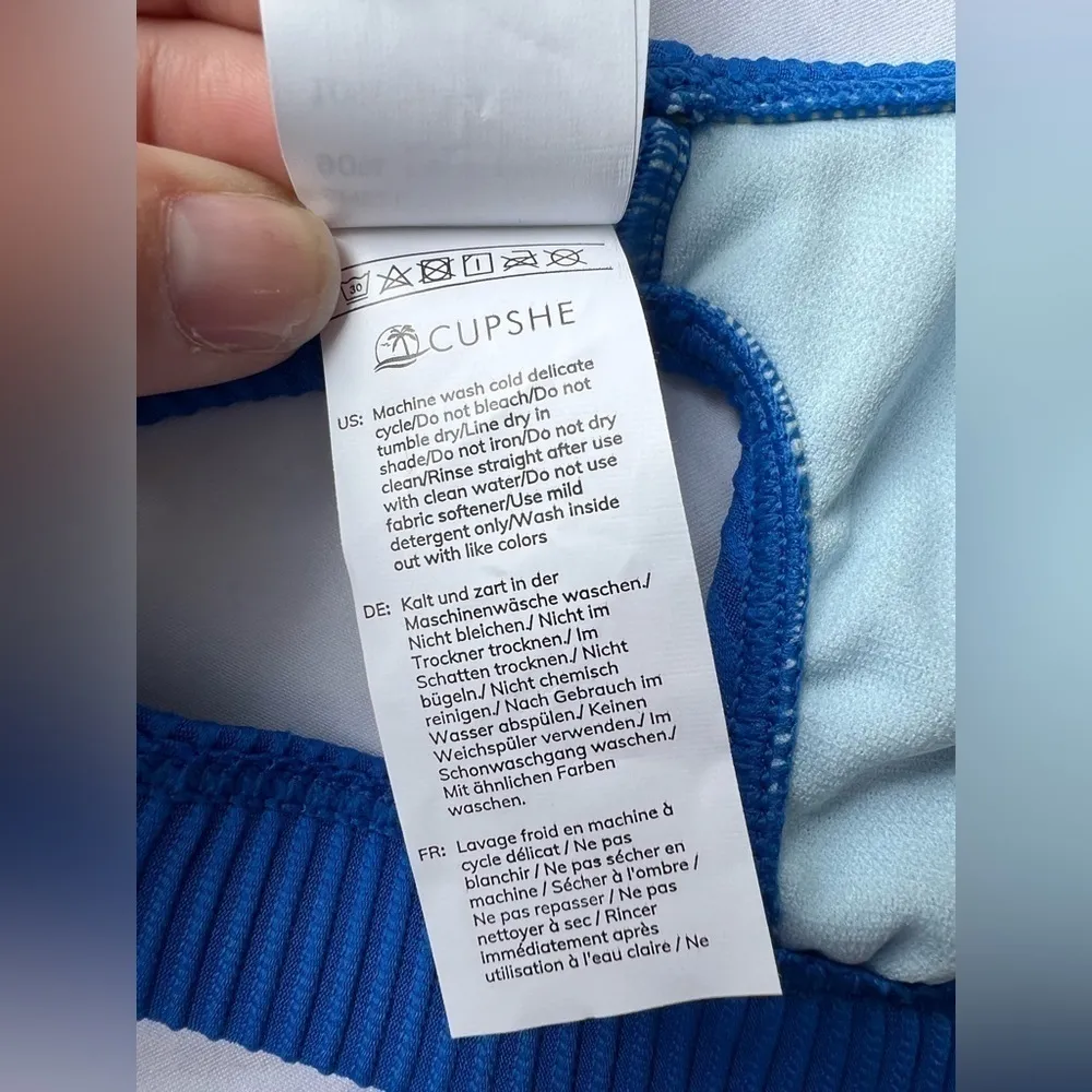 Cupshe Blue Cut Out Bikini Top XS - Image 6