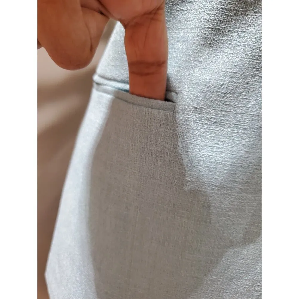 Morgan Miller Women Blue Polyester Single Breasted Blazer & Skirt 2 Pcs Suit 10P - Image 6