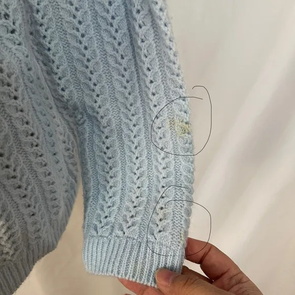 Vintage Azure Cardigan Sweater Knit‎ Womens Medium Cottagecore Granny Button 70s - Image 4