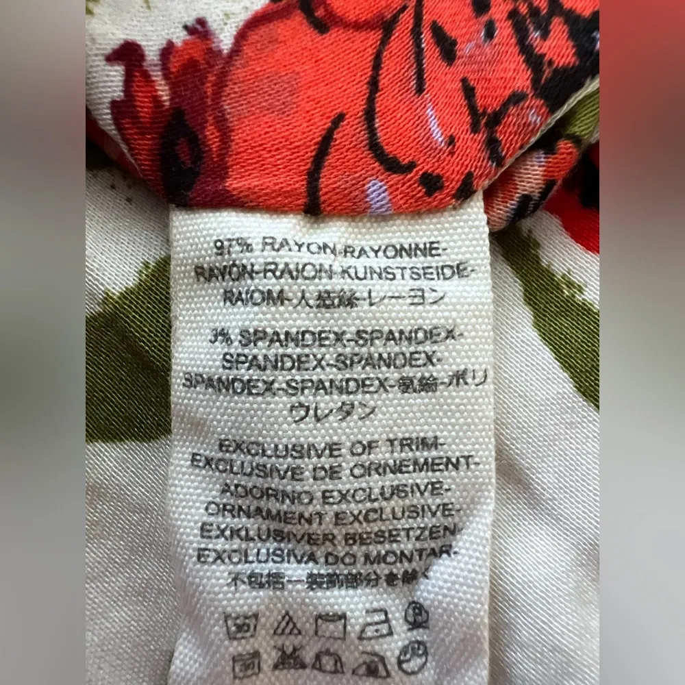 Free People Happy Heart Mini Floral Dress ruched ruffle smock boho L - Image 6