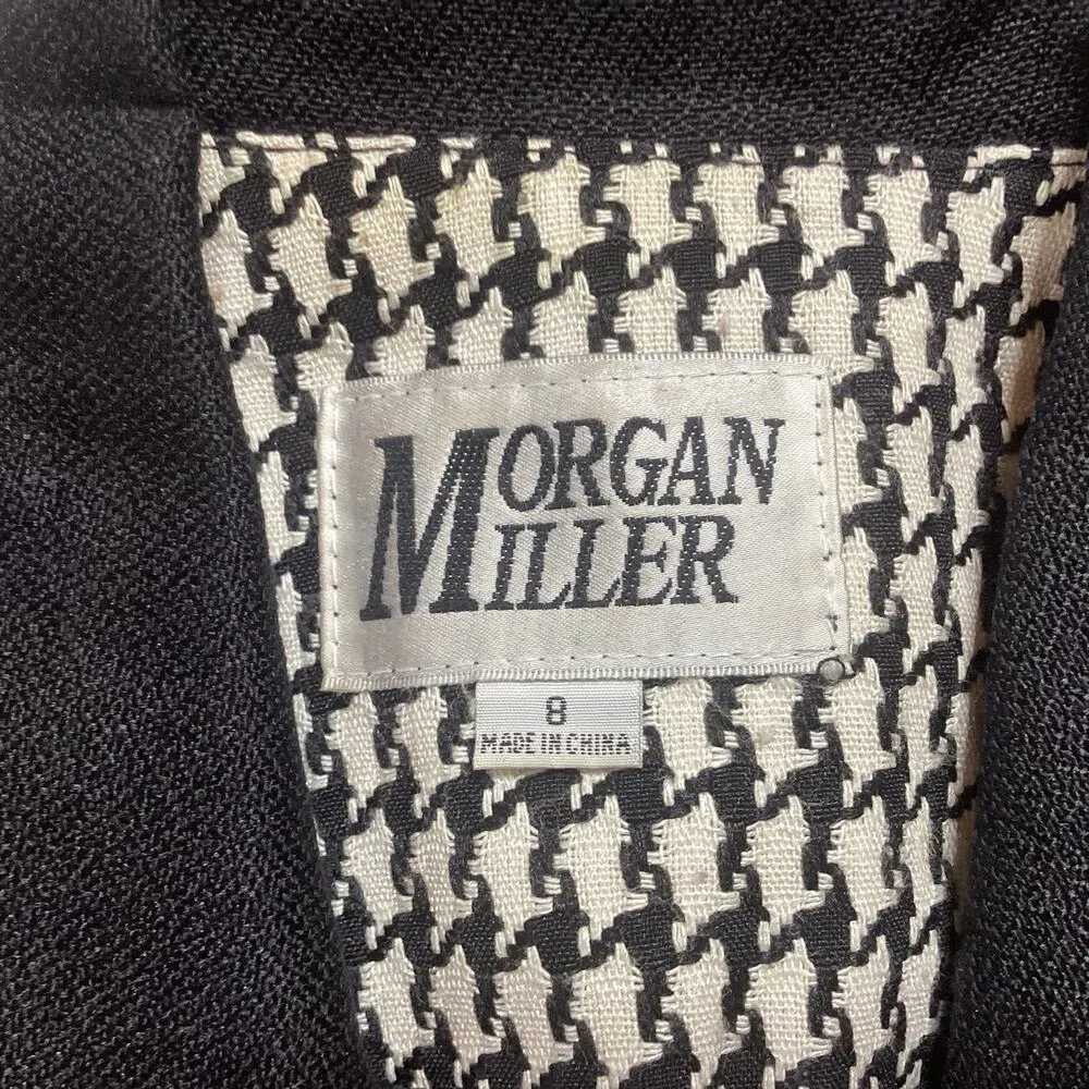 Morgan Miller Tweed Houndstooth Blazer Black Size 8 - Image 6