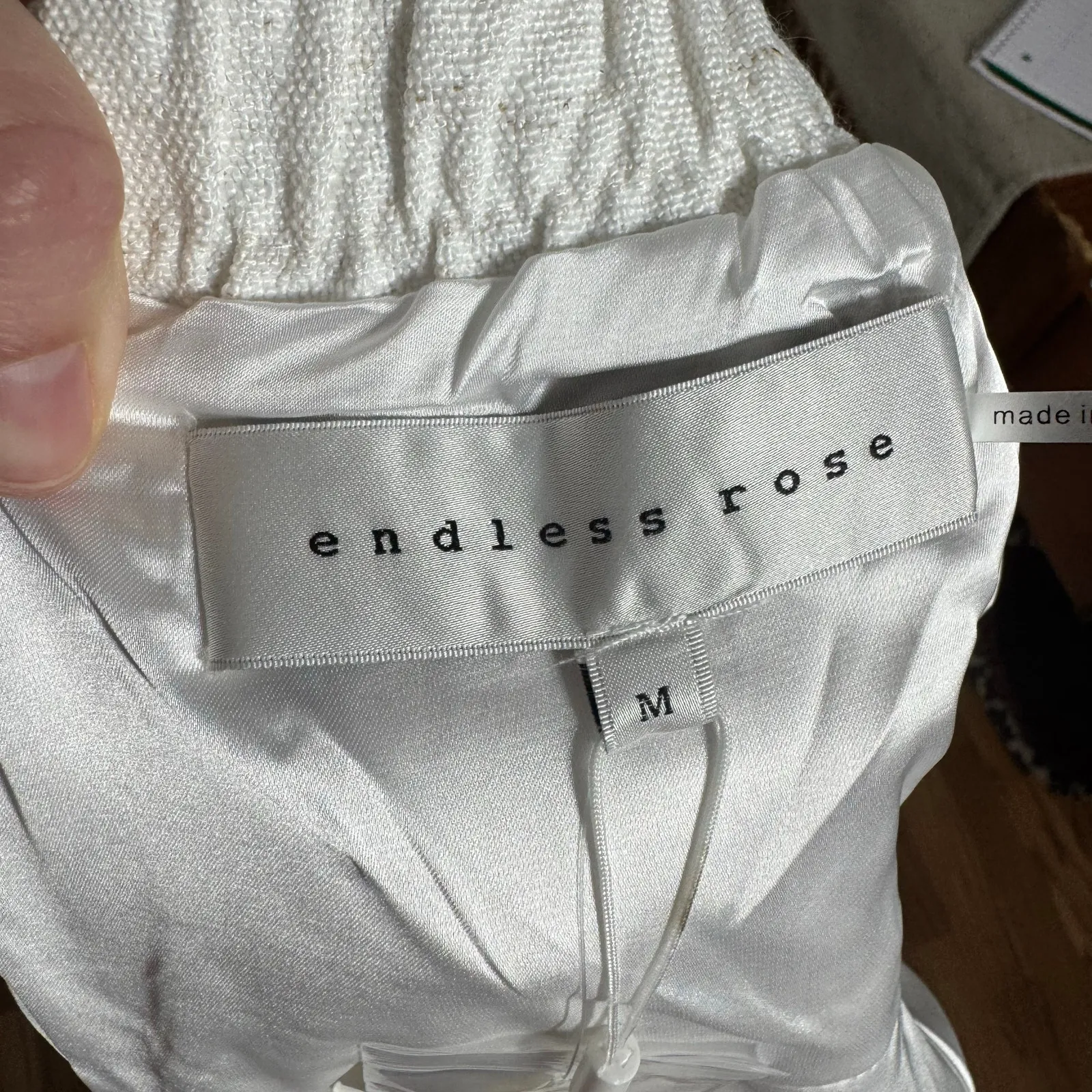 Endless Rose Button Up Tube Top Women M White Old Money Minimal Quite Luxury NWT - Image 7